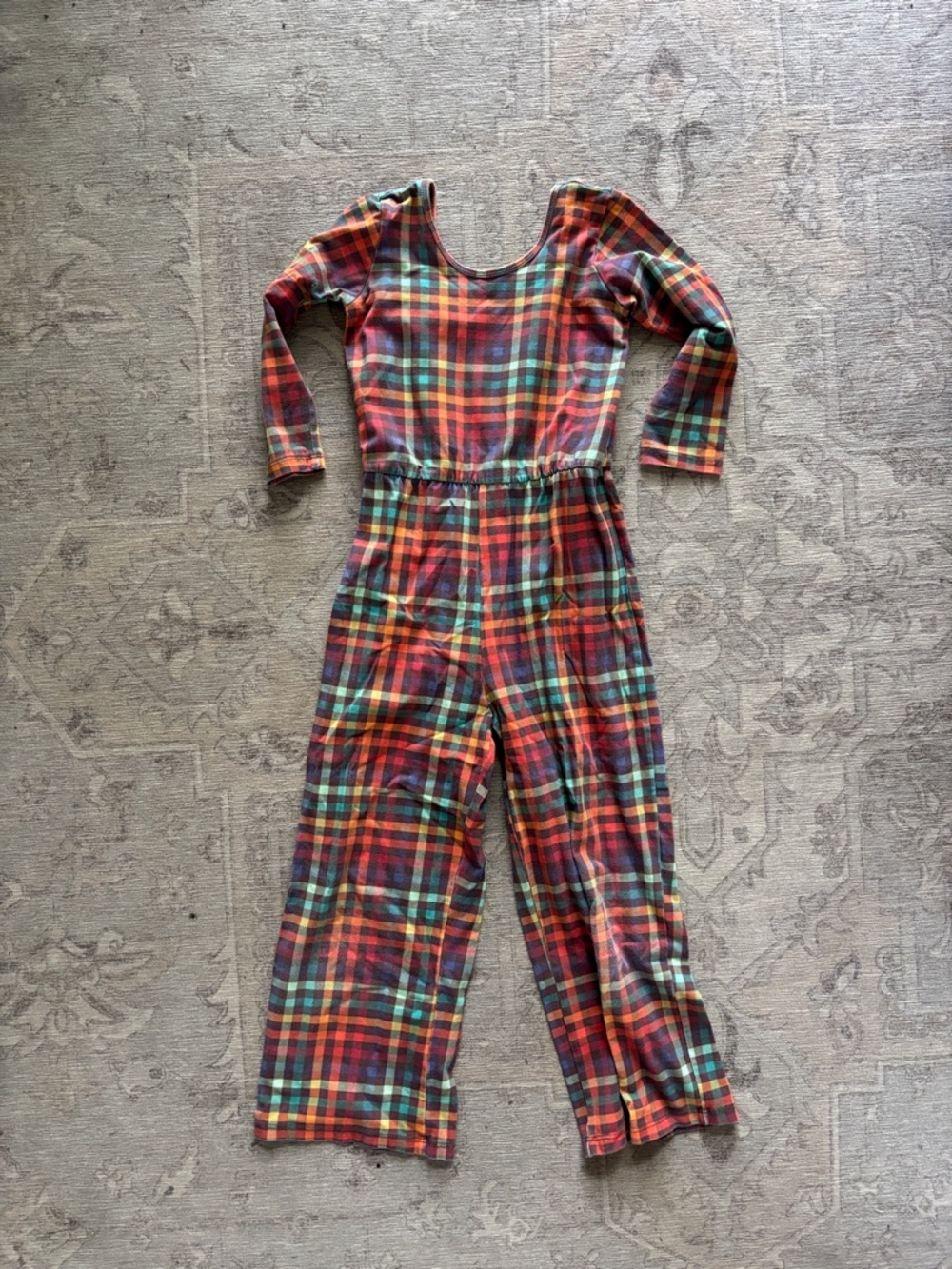 Alice and Ames Plaid Long-Sleeve Jumpsuit - Multicolor